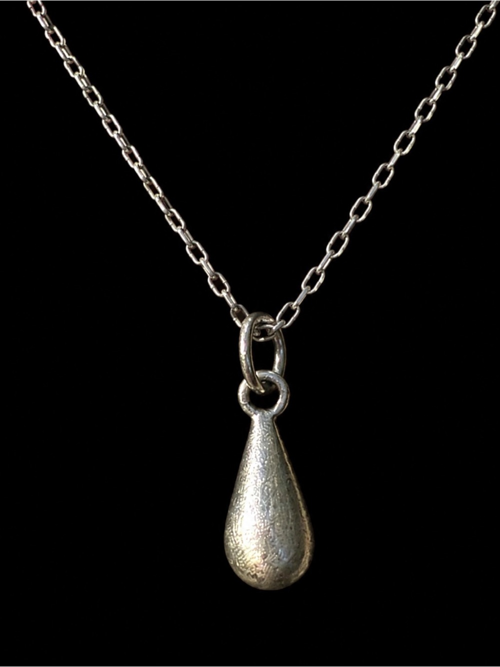Sterling silver dainty teardrop necklace 17"